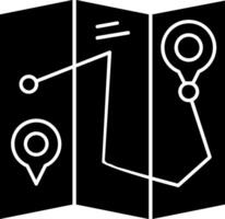 Map Glyph Icon vector