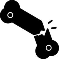 Broken Bone Glyph Icon vector