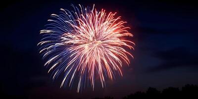 fireworks in the sky with a blue sky background photo