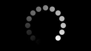 Loading circle animation. Round loading animation. White gradient dotted round loading. Loading animation. Transparent background, video