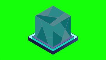 Isometric futuristic server animation. Isometric database or data center. Abstract blockchain. Computer storage. Cloud storage. 4K , video