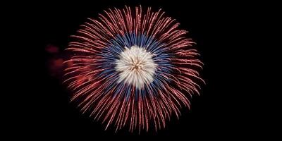 fireworks in the dark sky with a red, white and blue color photo