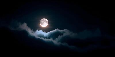 the moon is seen through the clouds in this photo