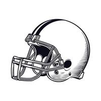 American Football Helmet Engraving Illustration for Sport and Gear vector
