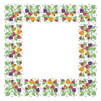 Floral frame with different plants and herbs. design element. vector