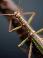 Camouflaged Walking Stick Mimics Dry Branch Flawlessly photo