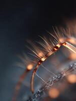Close Up Of Spider Spinning Silken Thread Material photo