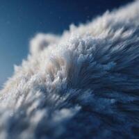 Close Up View Of Snow Particle On The Thick Pelt Of Polar Bear photo