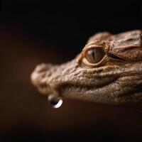 Little Alligator With Water On Its Coarse Protective Body photo