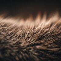 Extreme close up showing dirt grain on rough groundhog pelt coat photo