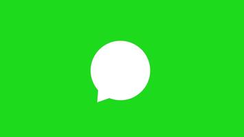 White Speech Bubble Pop Up Animation. Green Screen Background video