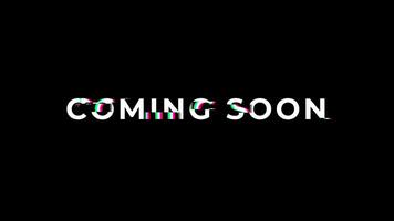 4k Coming Soon Text Animated with Glitch Effect video