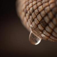 Single Water Droplet Rests Gently On Snakes Underbelly Scales photo