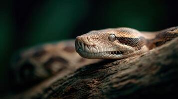 Python Explores While Twisting Around A Sturdy Tree Branch photo