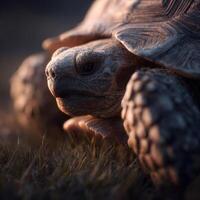 Single Grain Of Dirt Adhering To A Tortoises Protective Shell photo