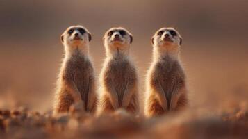 Small Desert Mammals Meerkats Keep A Keen Watchful Eye photo