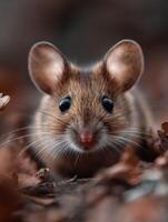 Small wild rodent with keen sense of smell and bright eyesight photo