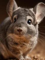 The charm of a curious fluffy chinchilla from the desert now photo