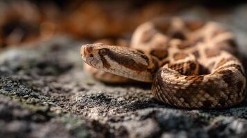 Timber Rattler Explores Its Elevated Stone Environment photo