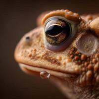 Tiny Water Drop Visible On Toads Sensitive Upper Eyelid photo