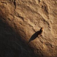 The faint shadow of a flying bird seen on a patterned stone photo