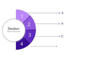 Infographic 4 selected sections with charts and lines for presentation, management, and visualization. for business and marketing video