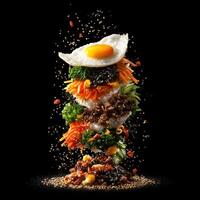 A Lively Separation Of Bibimbap Ingredients photo