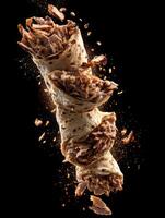 A Downpour Of Juicy Shawarma Meat Pieces photo
