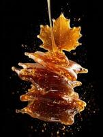 A Sparkling Drip Of Golden Sweet Maple Syrup photo