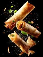 A Fall Of Crispy Fried Spring Rolls photo