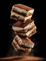 A Display Of Disassembled Italian Tiramisu photo