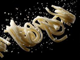 A Tangle Of Comforting Udon Noodles Falling photo