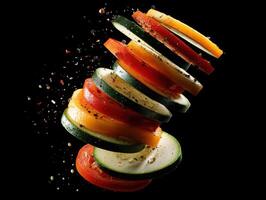 An Energetic Mix Of Vegetables For Ratatouille photo