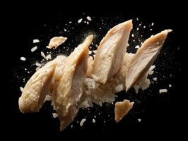 Falling Pieces Of Hainanese Chicken Rice photo