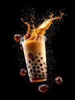 An Eruption Of Bubble Tea With Tapioca photo