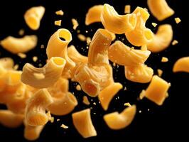 Macaroni And Cheese Flowing In A Cheesy Stream photo