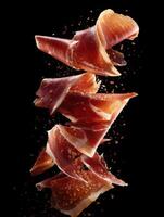 Delicate Prosciutto di Parma In A Beautiful Cascade photo
