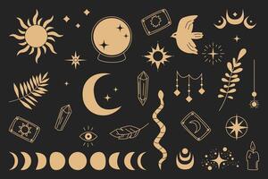 Set of Celestial Magical and Astrological Symbols. vector
