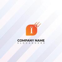 Digital Pixel I Letter Logo design, Sleek I logo Design for Tech and Branding vector