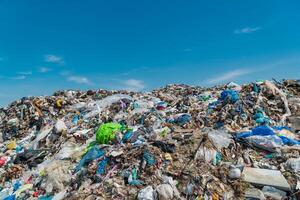 Waste dump concept, Pile of garbage, garbage dump. Environmental problems, pollution photo