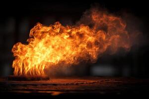 A fire is burning on a table photo