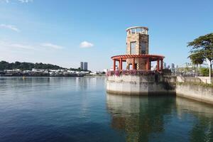 Scenic waterfront pavilion singapore architecture urban landscape serene view modern design photo