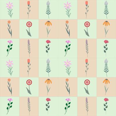Summer pastel flowers pattern