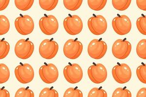 Fruit Seamless pattern. Apricot background. Fresh Ripe apricot. Repeatable texture with Whole juicy vitamin. illustration for print, for wallpaper, textile, print, packaging, backdrop vector