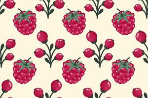 Colorful raspberry pattern design vector
