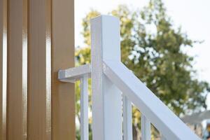 Modern staircase design outdoor setting architectural detail urban environment close-up view contemporary aesthetics photo
