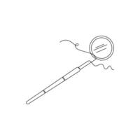 one line art Mouth Mirror illustration. line art, one continuous line, simple, hand drawn and sketch style. for icons, symbols, signs or logos vector