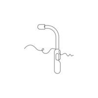 one line art Dental Suction illustration. line art, one continuous line, simple, hand drawn and sketch style. for icons, symbols, signs or logos vector