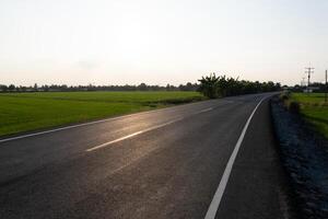 Scenic road journey rural landscape photography open fields wide angle adventure photo