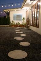 Evening gathering modern backyard image cozy environment close-up view serene ambiance photo